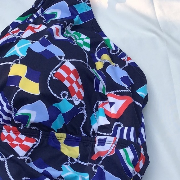 Crown & Ivy multicolored  sea rope swimwear. Cross back. Sailor‎ / style size 3x - Picture 5 of 12